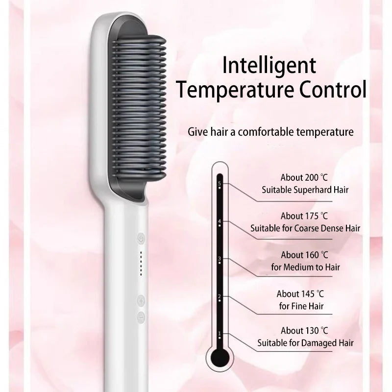 5-Setting Electric Hair Straightening Brush