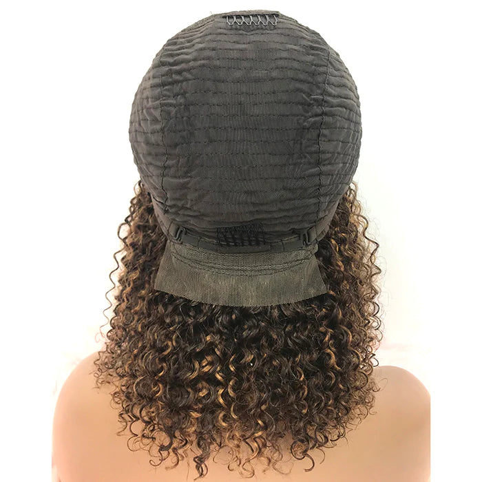 14 inch 5"x5" Kinky Curly Brazilian Human Lace Wig