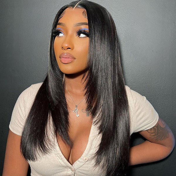 22-26 Inches 13x4 Straight Layered Lace Front Wig