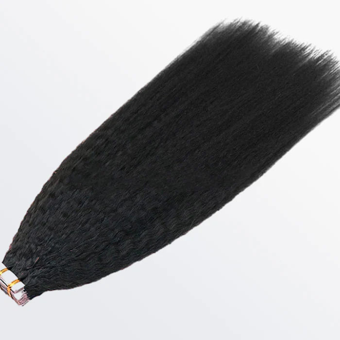 Afro-textured Kinky Straight Tape In Remy Hair Extensions