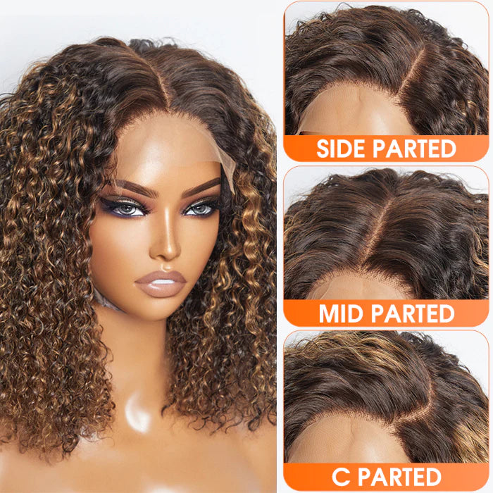 14 inch 5"x5" Kinky Curly Brazilian Human Lace Wig