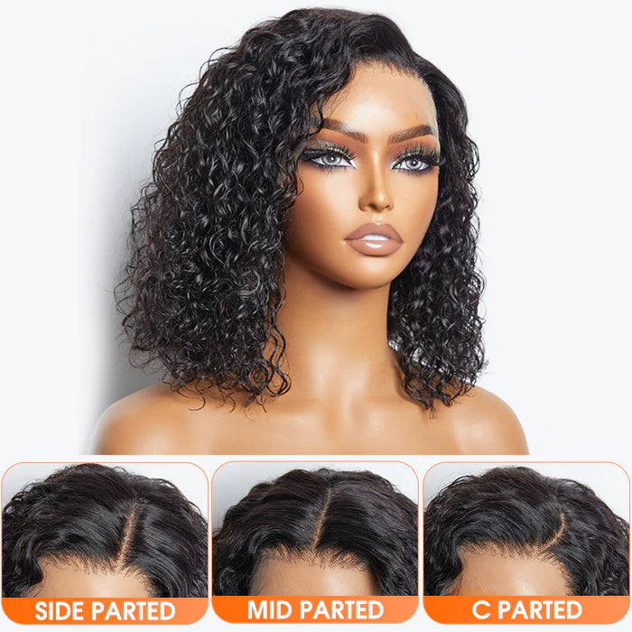 10-14 Inch Pre-Plucked 13x4 Lace Front Water Wave Bob Wig