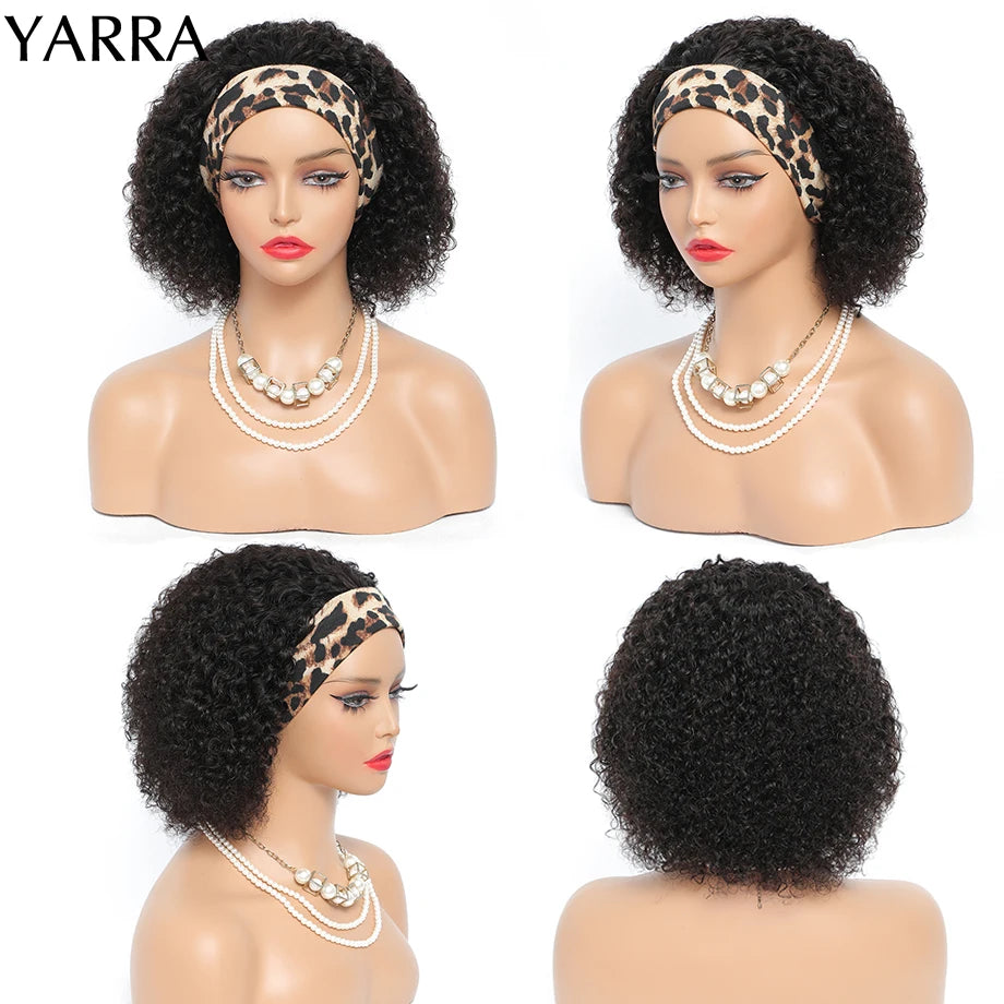 Kinky Human Hair Mongolian Headband Wig