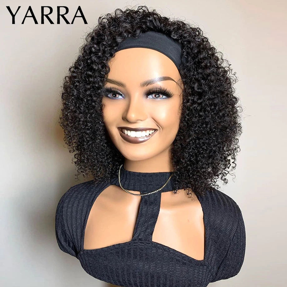 Kinky Human Hair Mongolian Headband Wig