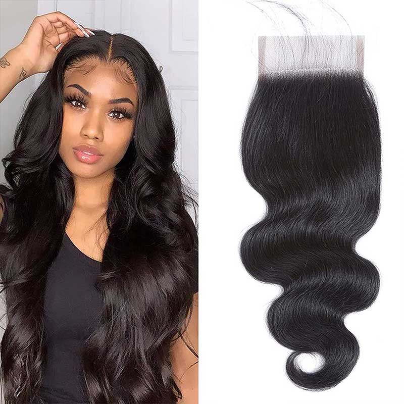 12-20 Inch 4.5" x 4.5" Body Wavy Free Parted Lace Closure