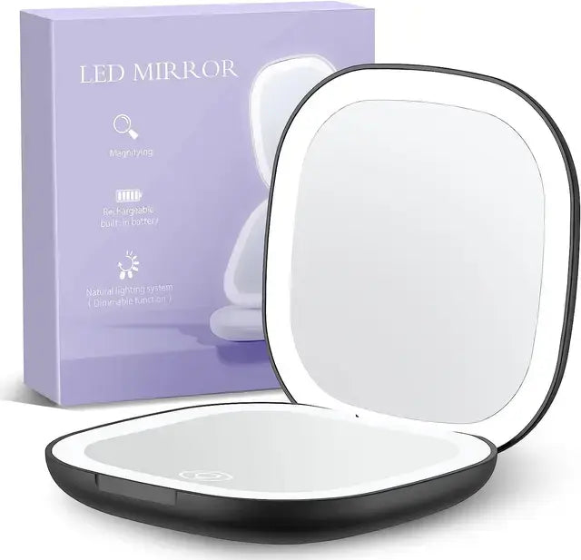 Lighted Dimmable Travel Mirror