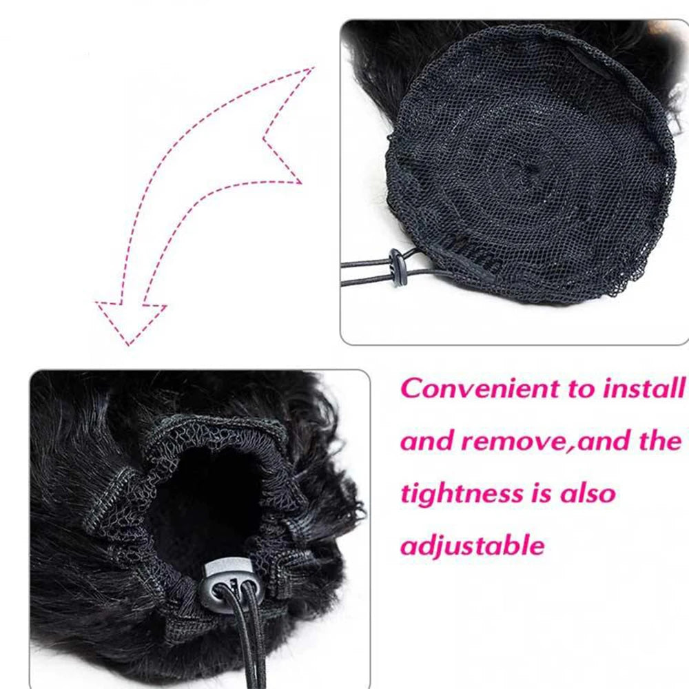 Body Wave Drawstring Brazilian Human Hair Ponytail