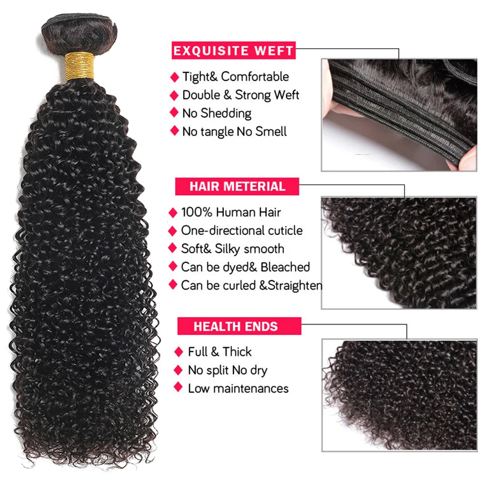 Indian Afro Kinky Curly Human Hair Extensions