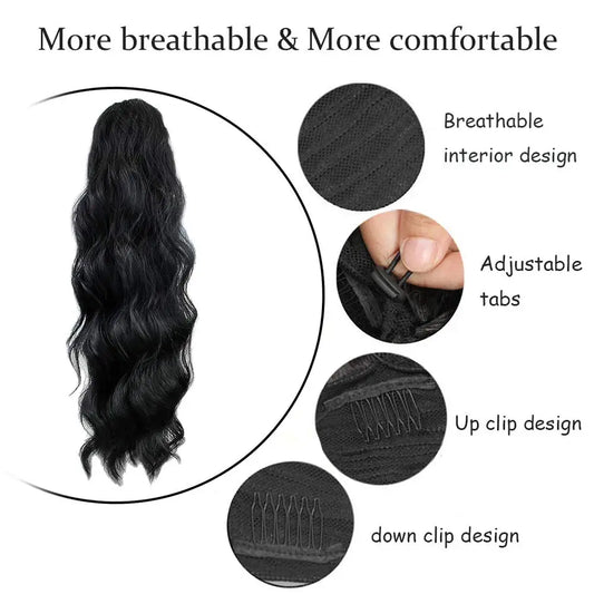 Body Wave Drawstring Brazilian Human Hair Ponytail