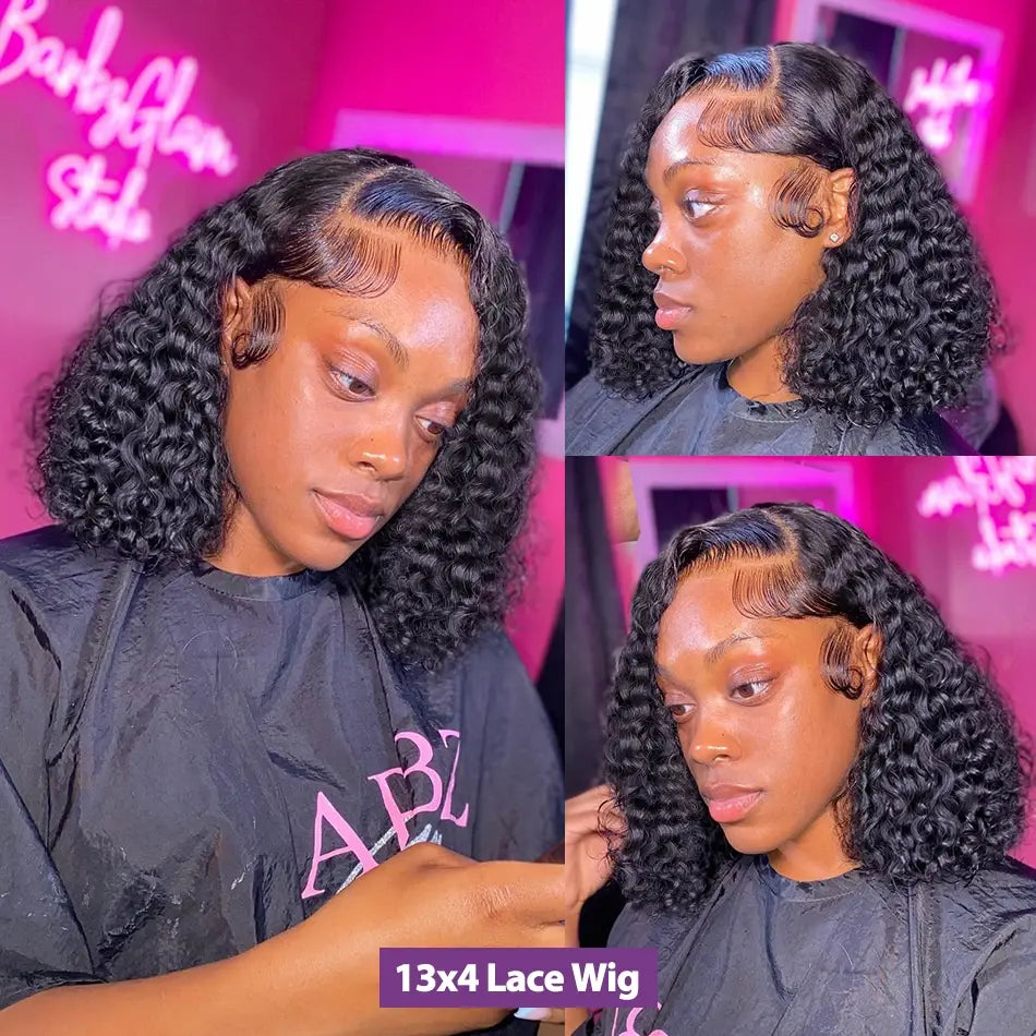 Short Deep Wave Human Hair Wig