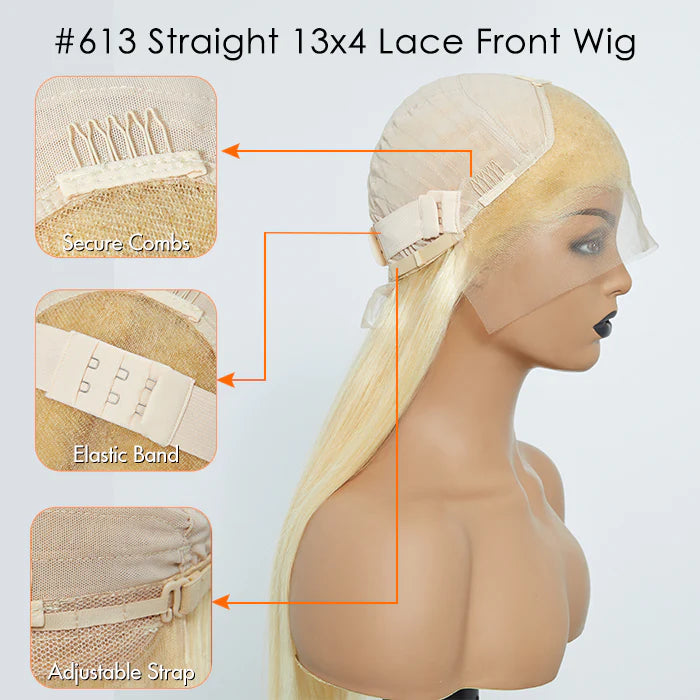 16-30 Inch Pre-Plucked 13"x4" Straight Lace Frontal Wig